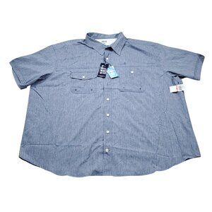Izod Saltwater Sun Shield Performance Short Sleeve Shirt Blue Men's Size 3XB Big